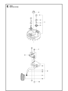 Ignition System Diagram and Parts List for 226HS75S  Husqvarna Hedge Trimmer