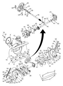 Auger Housing / Impeller Assembly Diagram and Parts List for 1130ST (954223081-C)(2004-07) Husqvarna Snow Blower