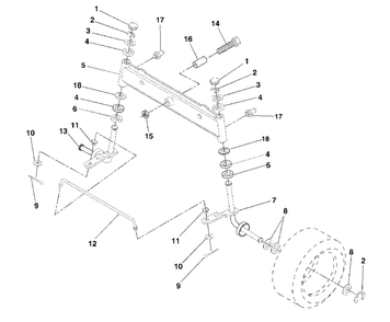 Front Axle Diagram and Parts List for LT125 (954170001-C)(1998-10) Husqvarna Lawn Tractor
