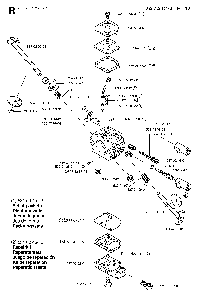 Carburetor Details Diagram and Parts List for 325RXT 2002-01 Husqvarna Brush Cutter