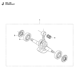 Crankshaft Diagram and Parts List for 455 RANCHER Husqvarna Chainsaw