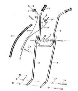 Handlebars/Grip / On-Off Switch / Throttle Control/Throttle Cable Diagram and Parts List for CT20 (966957301)(2008-04) Husqvarna Tiller