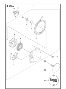 Starter Diagram and Parts List for 236R 20090100001-20143600000 Husqvarna Brush Cutter