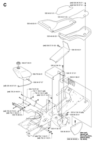 Cover Diagram and Parts List for R15-V2AWD (965080101)(2006-01) Husqvarna Lawn Tractor