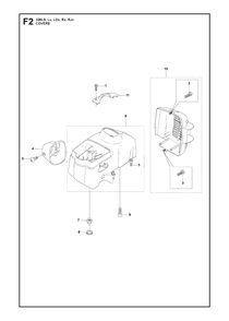 Cover Diagram and Parts List for 326LX 20091800001 & Above Husqvarna Trimmer