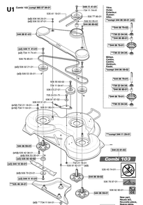 103cm Cutting Deck Diagram and Parts List for PR18AWD (953536601)(2005-03) Husqvarna Lawn Mower