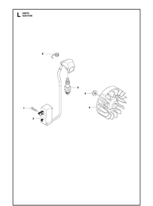 Ignition System Diagram and Parts List for 336FR  Husqvarna Brush Cutter
