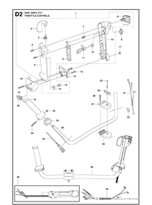 Throttle Controls Diagram and Parts List for 343F 20110600001-Current Husqvarna Brush Cutter