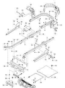 Frame Diagram and Parts List for Z248F (96784480101)(2018-10) Husqvarna Lawn Mower