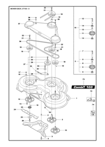 103cm Cutting Deck Diagram and Parts List for 103R400  Husqvarna Lawn Tractor Accessories