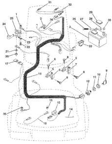 Electrical Diagram and Parts List for LR120 (954000582-C)(1993-01) Husqvarna Lawn Tractor