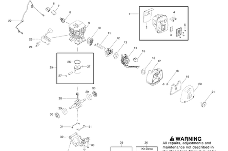 Repair Parts (B) Diagram and Parts List for 125BVX 2007-06 Husqvarna Leaf Blower / Vacuum