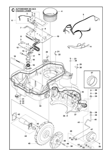 Chassis Lower Diagram and Parts List for 265ACX 2013-01 Husqvarna Lawn Mower