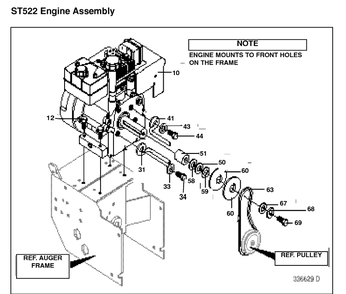 Engine Diagram and Parts List for ST522H (601002327)(1998-01) Husqvarna Snow Blower