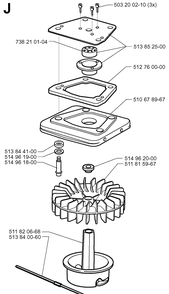 Fan Diagram and Parts List for 225BV 19963100001-19970500000 Husqvarna Leaf Blower / Vacuum