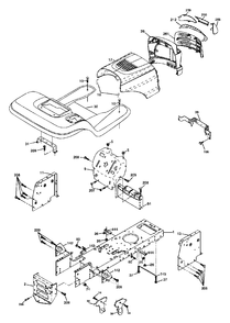 Chassis And Enclosures Diagram and Parts List for LT18542 (954571748-A)(2003-11) Husqvarna Lawn Tractor