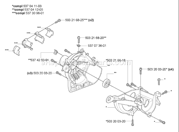 Page E Diagram and Parts List for HA850ATTACHMENT 2007-01 Husqvarna Trimmer