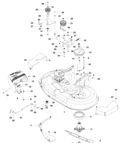Mower Deck/ Cutting Deck Diagram and Parts List for RZ4219BF (966582201)(2010-03) Husqvarna Lawn Mower