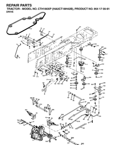 Drive Diagram and Parts List for CTH180XP (HAUCT18H42B)(2004-01) Husqvarna Lawn Tractor