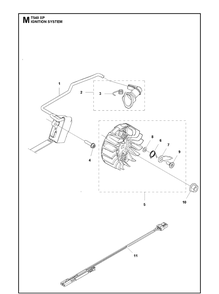 Ignition System Diagram and Parts List for T540XP 2012-10 Husqvarna Chainsaw