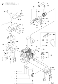 Engine Diagram and Parts List for PT26D (965160601)(2008-03) Husqvarna Lawn Mower