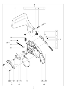 Chain Brake Diagram and Parts List for 120 (967067902)(20162300001-Current) Husqvarna Chainsaw