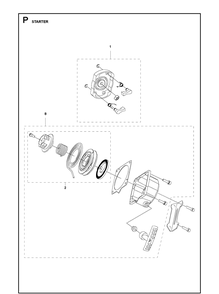 Starter Diagram and Parts List for 131RB  Husqvarna Edger