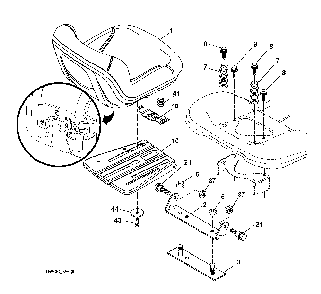Seat Diagram and Parts List for YTH200TWIN (96041006401)(2009-02) Husqvarna Lawn Tractor