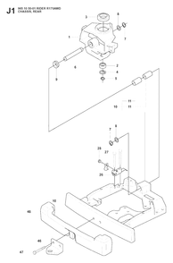 Transmission Diagram and Parts List for R175AWD (965105001)(2008-06) Husqvarna Lawn Tractor