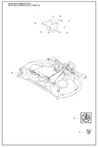 Mower Deck (Part 1) Diagram and Parts List for R175 2008-05 Husqvarna Lawn Tractor
