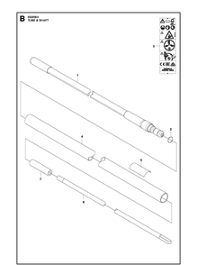 Tube And Shaft Diagram and Parts List for 553RBX 20182200001-Current Husqvarna Brush Cutter