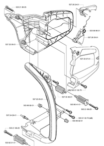 Handles / Throttle Diagram and Parts List for 455E (Rancher)(2006-06) Husqvarna Chainsaw
