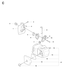 Carburetor And Air Filter Diagram and Parts List for 323HD60 20090400001-Current Husqvarna Hedge Trimmer