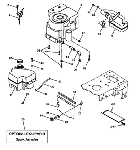 Engine Diagram and Parts List for LTH125 (HC125H42C)(954002721)(1996-04) Husqvarna Lawn Mower