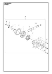 Starter Diagram and Parts List for 590BTS  Husqvarna Leaf Blower / Vacuum