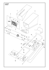 Handle Diagram and Parts List for LC521SP  Husqvarna Lawn Mower