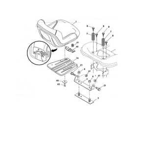 Seat Diagram and Parts List for LGT24K54 240471 Husqvarna Lawn Tractor