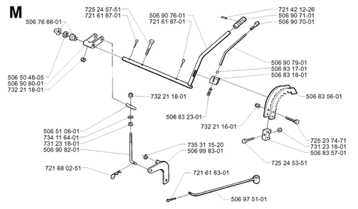 Controls 2 Diagram and Parts List for R13BIO 2001-01 Husqvarna Lawn Tractor