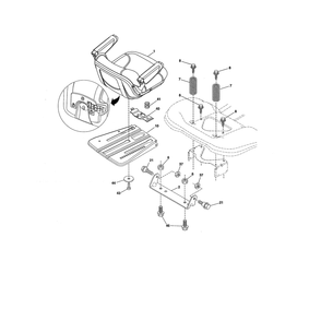 Seat Diagram and Parts List for 917502140  Husqvarna Lawn Tractor