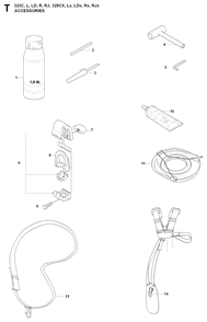 Accessories Diagram and Parts List for 325CX 20080900001 & Above Husqvarna Trimmer