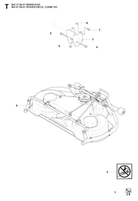103cm Cutting Deck 2 Diagram and Parts List for R155 (965178601)(2007-03) Husqvarna Lawn Tractor