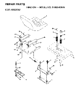 Seat Diagram and Parts List for GTH2548XPA (954567895)(2001-12) Husqvarna Lawn Tractor
