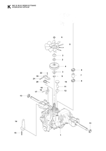 Transmission Diagram and Parts List for R175AWD (965105001)(2007-01) Husqvarna Lawn Tractor