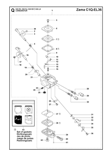 Carburetor 2 Diagram and Parts List for 535RJ  Husqvarna Brush Cutter