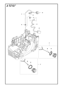 Fuel Tank Diagram and Parts List for 465RANCHER  Husqvarna Chainsaw