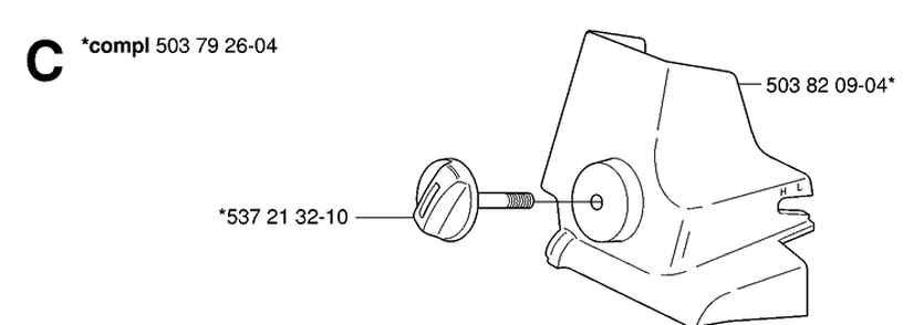 Filter Cover Diagram and Parts List for 338XPT 20063600001-20100600000 Husqvarna Chainsaw