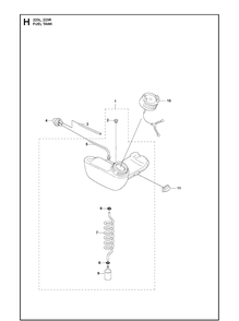 Fuel Tank Diagram and Parts List for 223R 2011 Husqvarna Brush Cutter