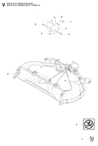 44-Inch/112cm Cutting Deck 2 Diagram and Parts List for R15-V2AWD (965094701)(2007-01) Husqvarna Lawn Tractor