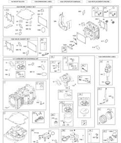 Engine Image 1 Diagram and Parts List for LTH18538 (917289600)(2010-05) Husqvarna Lawn Mower