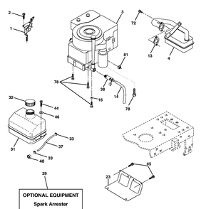 Engine Diagram and Parts List for LT120 (HCLT120B)(954140047)(1998-01) Husqvarna Lawn Tractor Accessories